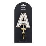  Accessories - Alphabet A Set of 1 Wall Hooks Ivory/Black Heya Home