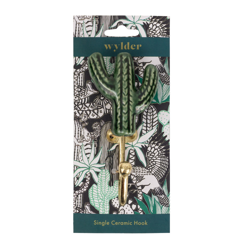  Accessories - Antique Cactus Set of 1 Wall Hooks Green Wylder Tropics