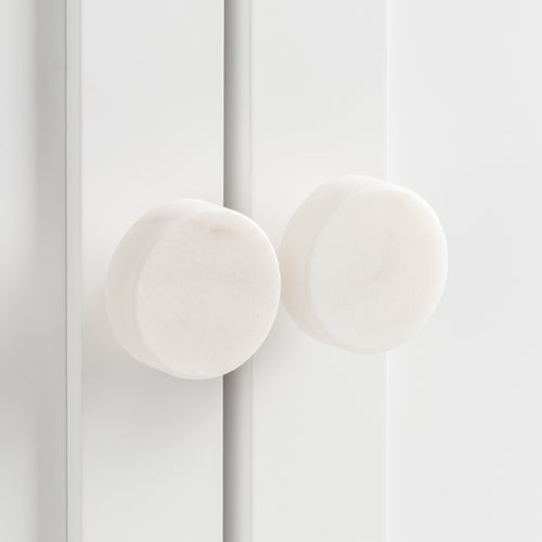  Accessories - White Marble Set of 6 Drawer Knobs White Hoem