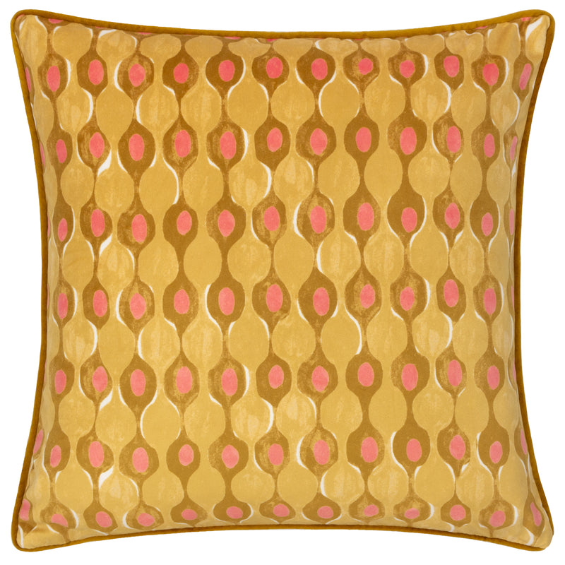 furn. Alentejo Piped Velvet Cushion Cover in Citrus