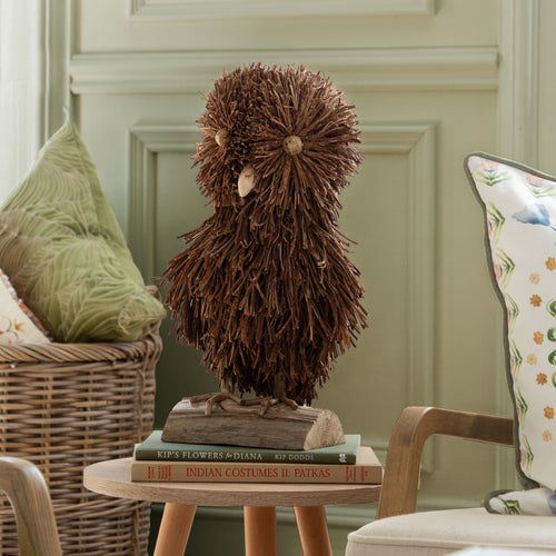  Brown Accessories - Alfred Standing Owl Wooden Sculpture Brown Voyage Maison
