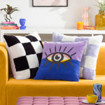 Abstract Purple Cushions - All Eyes On You Boucle Cushion Cover Lilac/Blue Heya Home