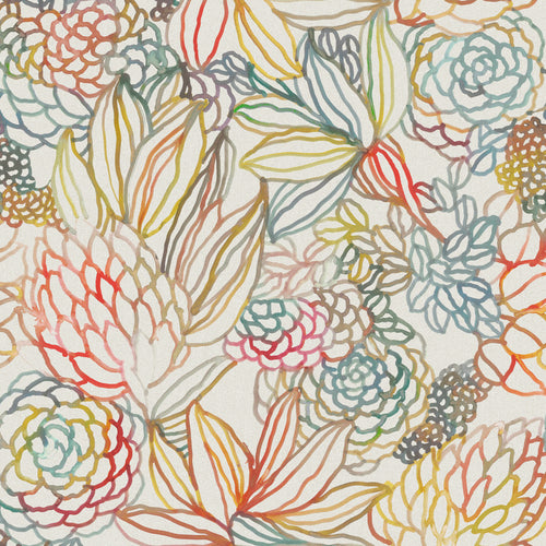 Floral Multi Fabric - Althorp Printed Cotton Fabric (By The Metre) Cinnamon Voyage Maison