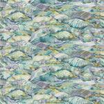 Abstract Blue Fabric - Ambleside Printed Cotton Fabric (By The Metre) Teal Voyage Maison
