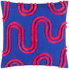 Heya Home Archie Tufted Cushion Cover in Cobalt/Pink