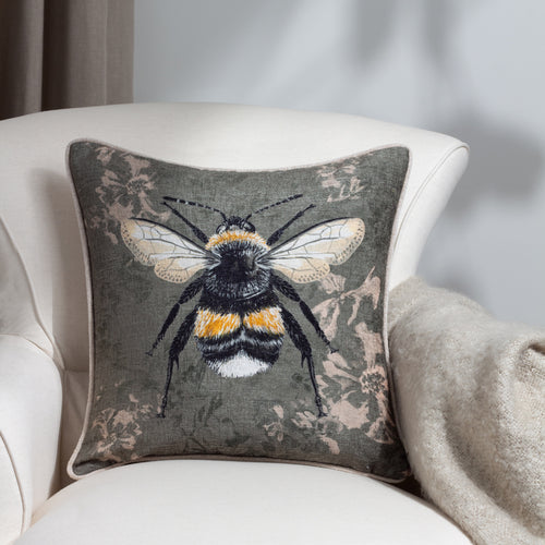Evans Lichfield Avebury Bee Cushion Cover in Sage