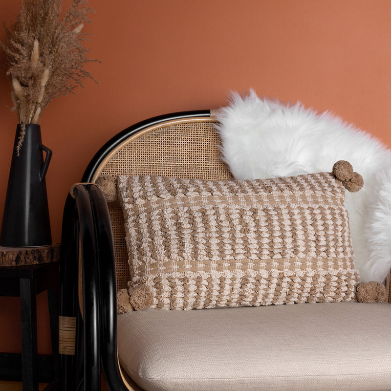 furn. Ayaan Pom-Pom Cushion Cover in Natural