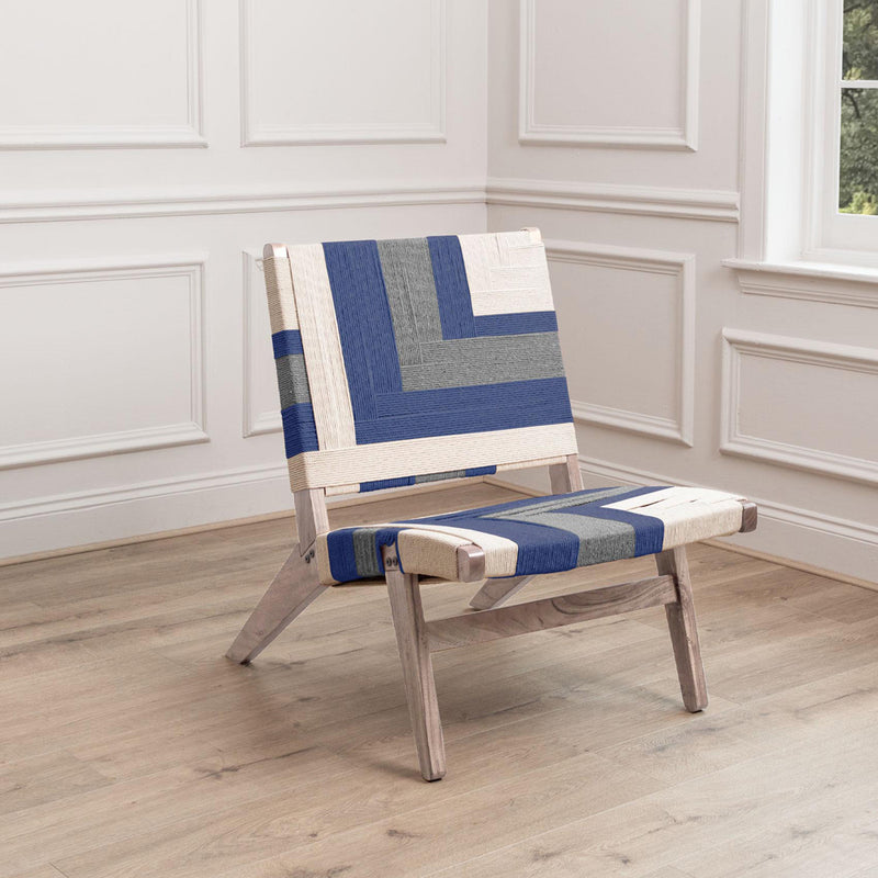 Voyage Maison Ballari Woven Chair in Blue