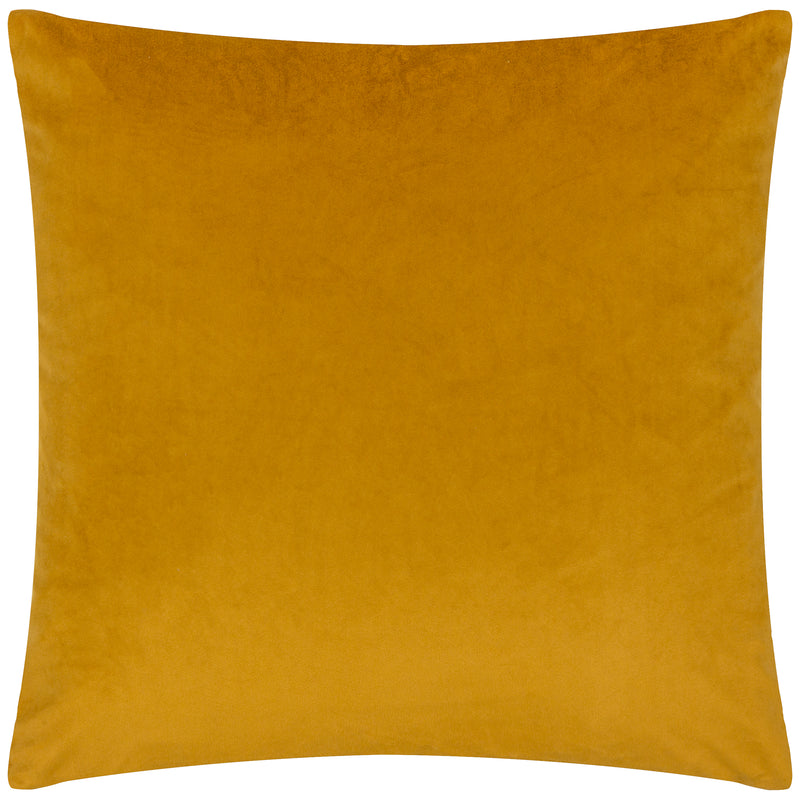 Geometric Yellow Cushions - Bardot Cut Velvet Cushion Cover Gold/Blue Paoletti
