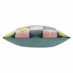 Geometric Pink Cushions - Bardot Cut Velvet Cushion Cover Pink/Avo Green Paoletti