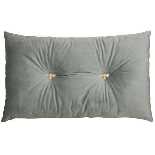Paoletti Bumble Bee Velvet Ready Filled Cushion in Silver