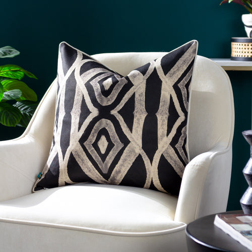 Wylder Cape Ikat Cushion Cover in Black