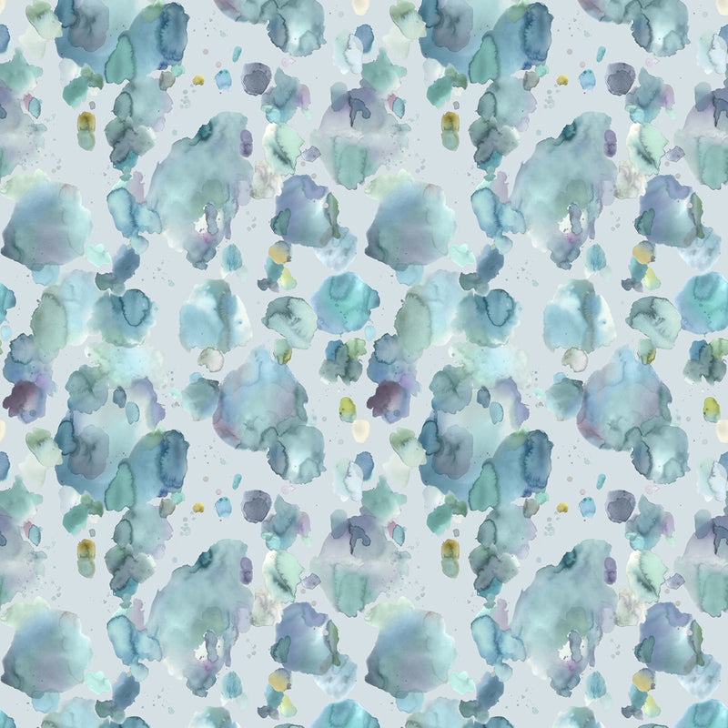 Voyage Maison Cloud Burst Printed Cotton Fabric in Pacific