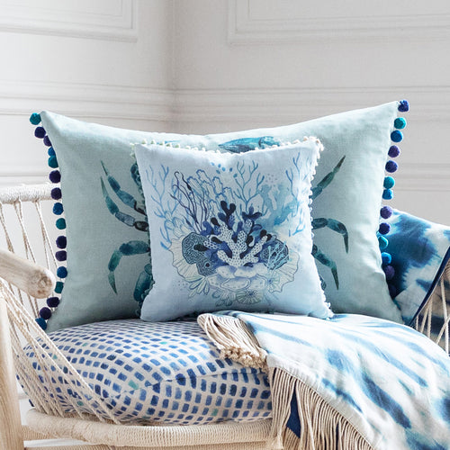 Voyage Maison Coralie Small Printed Cushion Cover in Cobalt