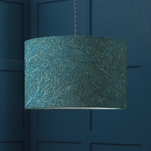 Floral Blue Lighting - Coressa Eva Printed Lamp Shade Teal Voyage Maison