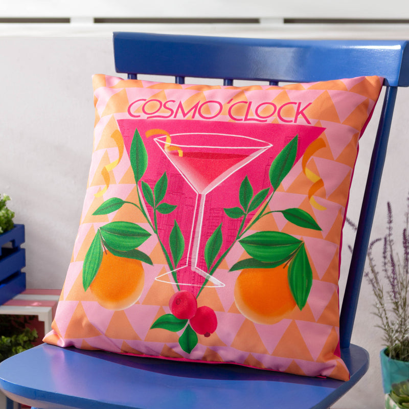 Cosmo O' Clock Outdoor Cushion Pink