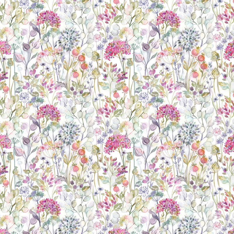 Voyage Maison Country Hedgerow Printed Cotton Fabric in Lotus/Cream