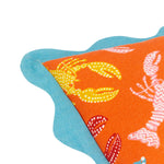 Animal Blue Cushions - Crustaceans Scalloped Cushion Cover Orange furn.