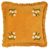 Floral Gold Cushions - Daisy Frill Embroidered Velvet Cushion Cover Gold furn.