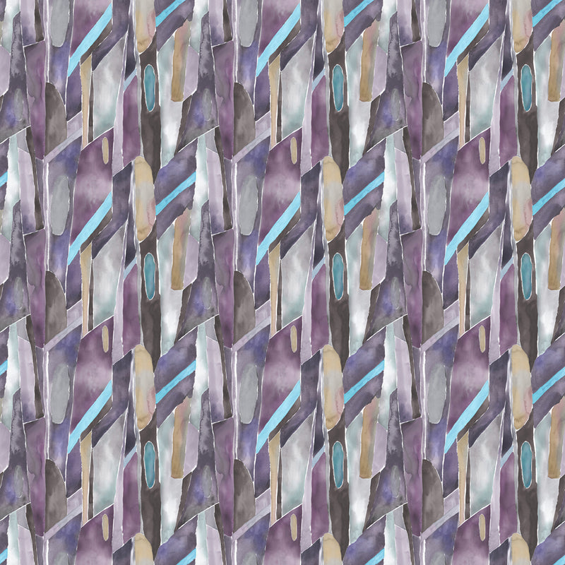 Voyage Maison Delaunay Printed Fabric in Amethyst