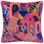 Abstract Multi Cushions - Eivissa Embroidered Velvet Polyester Filled Cushion Multicolour furn.