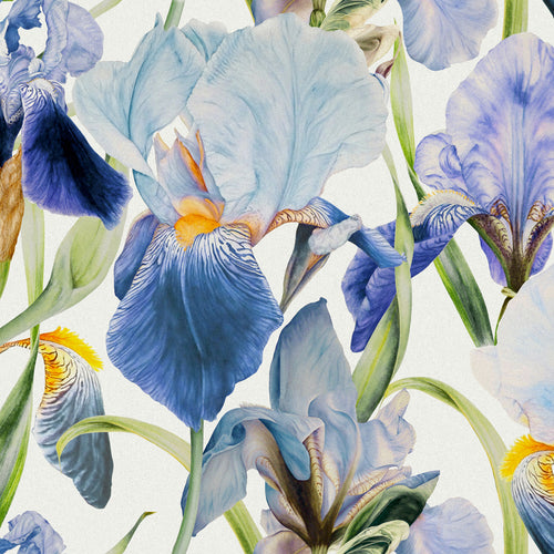 Marie Burke Elva Printed Cotton Fabric in Bluebell