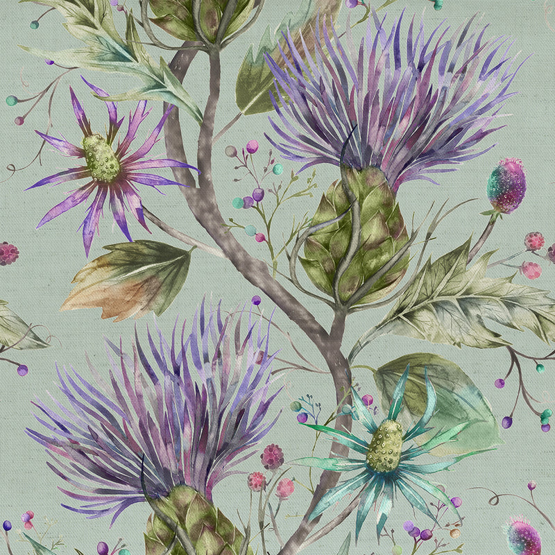 Voyage Maison Elysium Printed Cotton Fabric in Violet