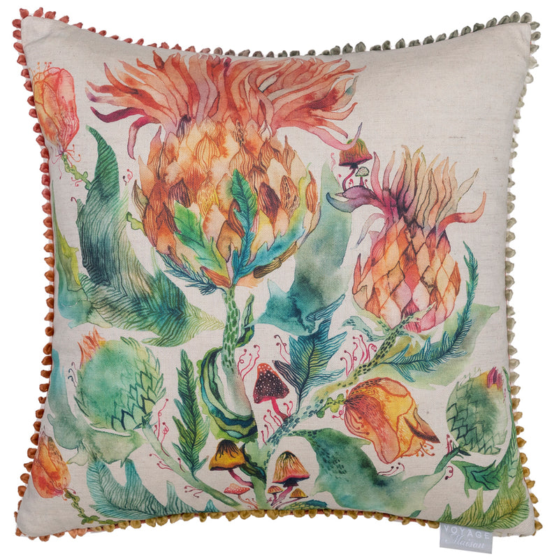 Voyage Maison Enchanting Thistle Printed Cushion Cover in Marigold
