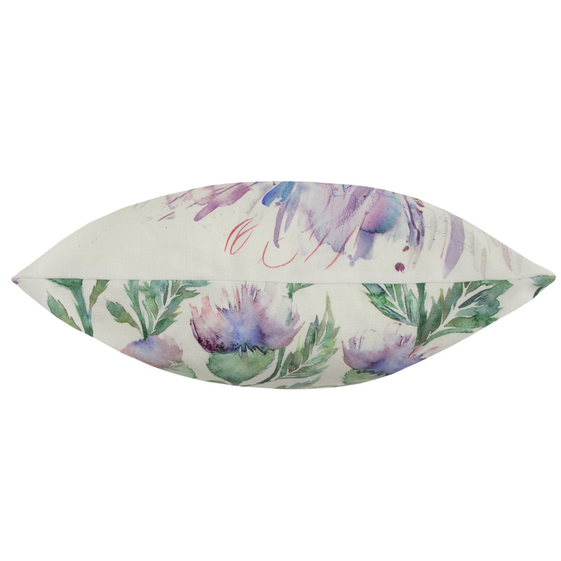 Floral Purple Cushions - Expressive Thistle Outdoor Polyester Filled Cushion Purple Voyage Maison
