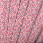 Voyage Maison Rafiya Printed Fine Lawn Cotton Apparel Fabric in Flamingo