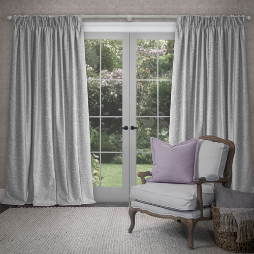 Voyage Maison Farley Woven Chenille Pencil Pleat Curtains in Dove