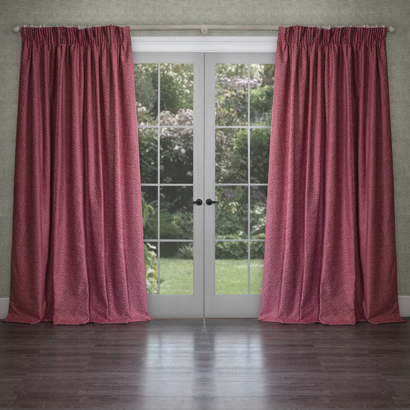 Voyage Maison Farley Woven Chenille Pencil Pleat Curtains in Peony
