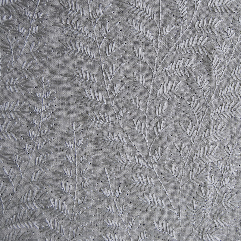 Voyage Maison Fernbank Embroidered Woven Fabric in Silver