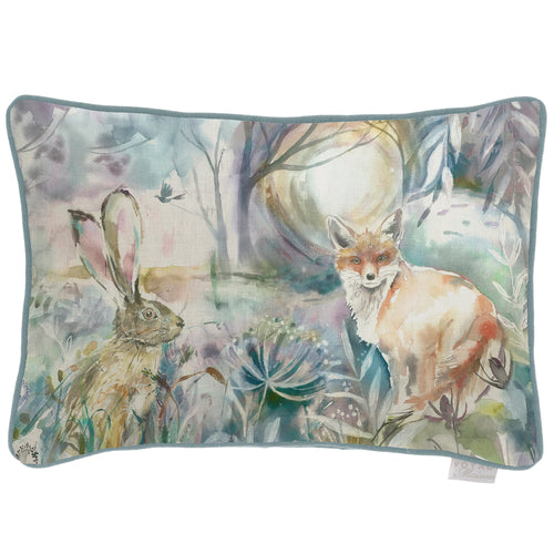 Voyage Maison Fox & Hare Printed Cushion Cover in Purple