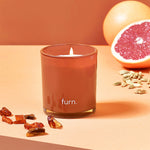 furn. Wildlings Amber, Cinnamon + Mandarin Scented Glass Candle in Warm Sienna