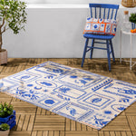 Abstract Blue Rugs - Frieze Indoor/Outdoor Washable Rug Blue furn.