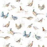 Voyage Maison Game Birds Printed Linen Fabric in Natural
