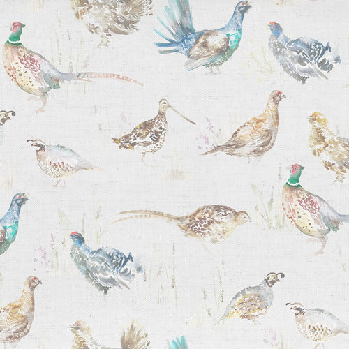Voyage Maison Game Birds Mini Printed Linen Fabric in Cream