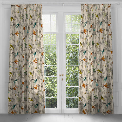 Voyage Maison Genji Printed Pencil Pleat Curtains in Peridot