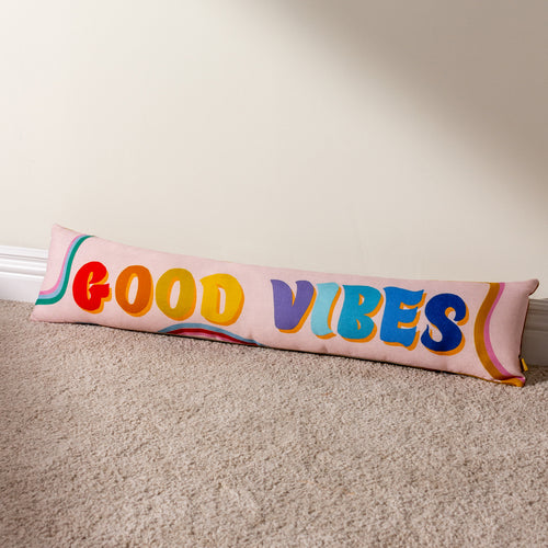 Heya Home Good Vibes Draught Excluder in Pink/Gold