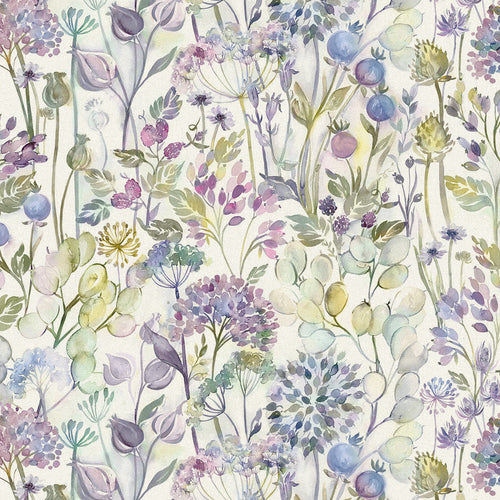 Voyage Maison Country Hedgerow Printed Cotton Fabric in Lilac