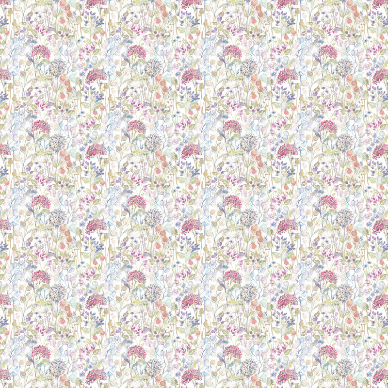 Voyage Maison Hedgerow Floral Printed Oil Cloth Fabric (By The Metre) in Natural