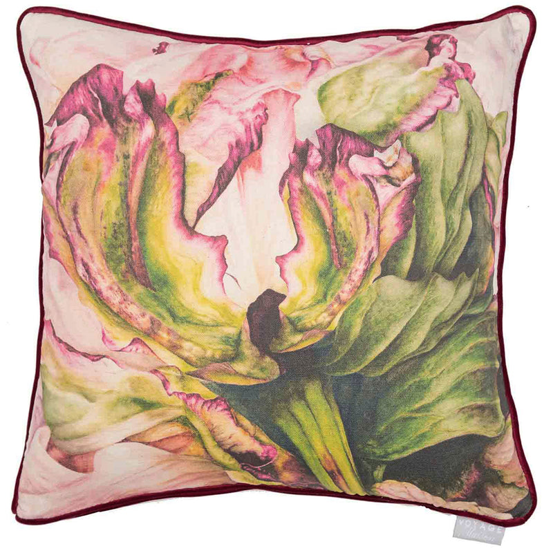 Marie Burke Heligan Printed Cushion Cover in Fuchsia