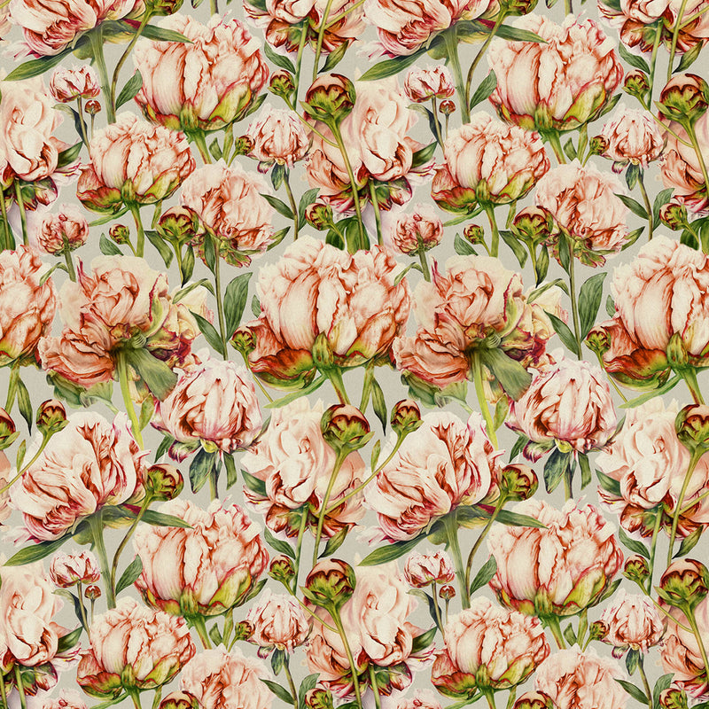 Marie Burke Heligan Printed Cotton Fabric in Stone