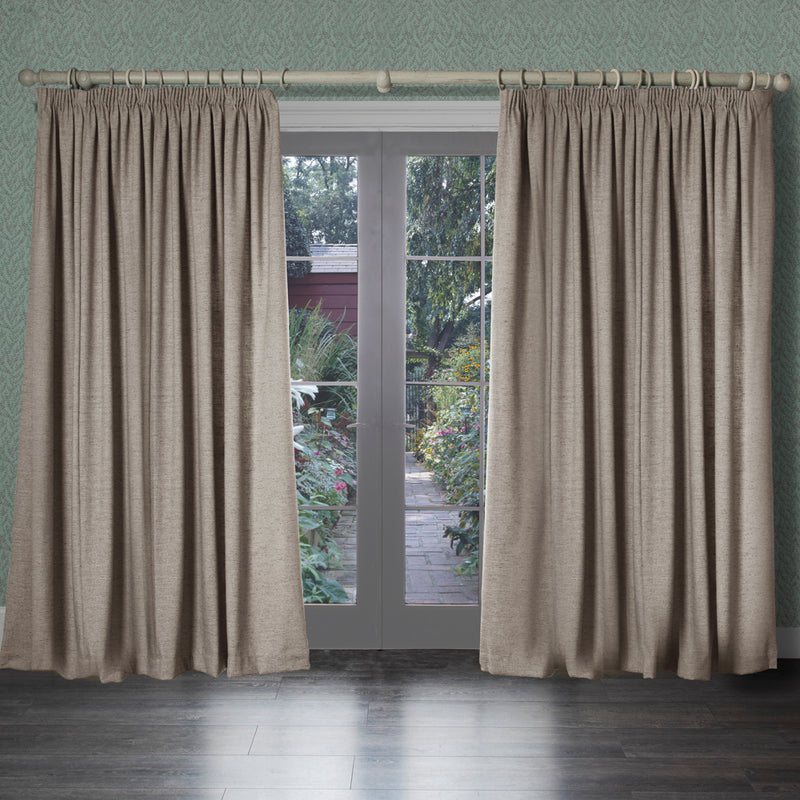 Voyage Maison Helmsley Woven Pencil Pleat Curtains in Marble