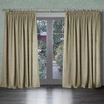Voyage Maison Helmsley Woven Pencil Pleat Curtains in Stone