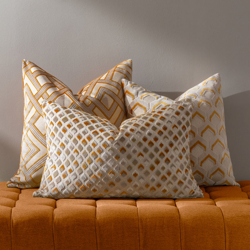 Paoletti Henley Cushion Cover in Gold