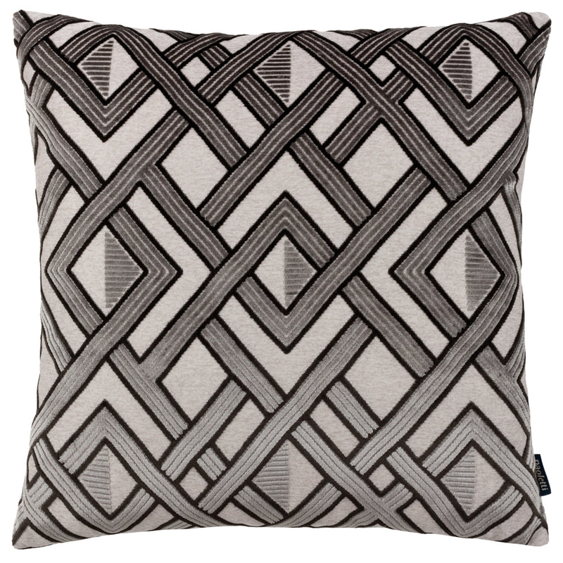Paoletti Henley Cushion Cover in Grey/Black
