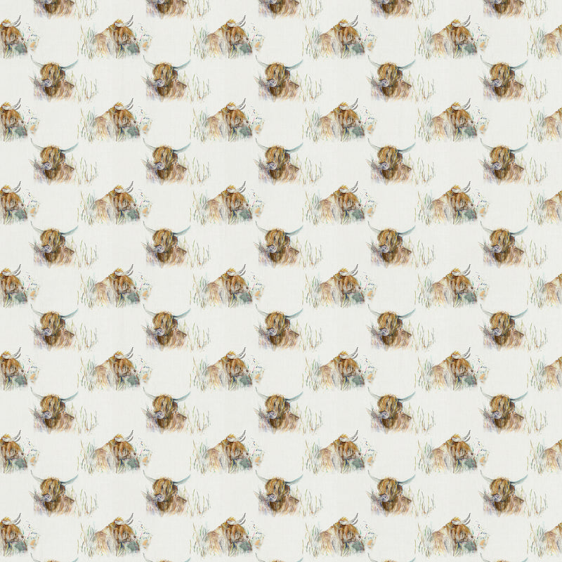 Voyage Maison Highland Coo Oil Cloth Fabric (By The Metre) in Natural