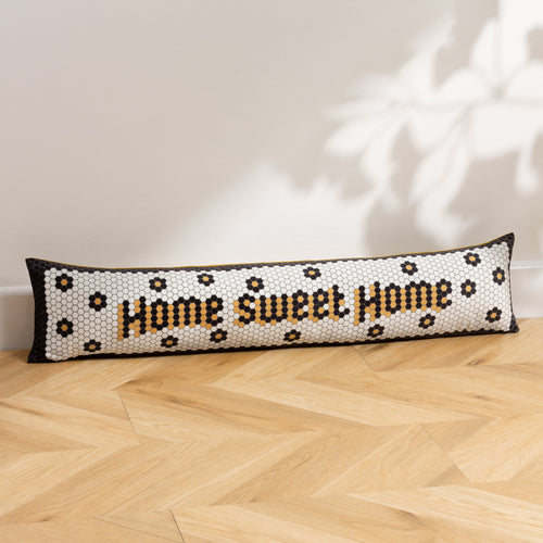 furn. Mosaic Message Home Sweet Home Draught Excluder in Golden Yellow